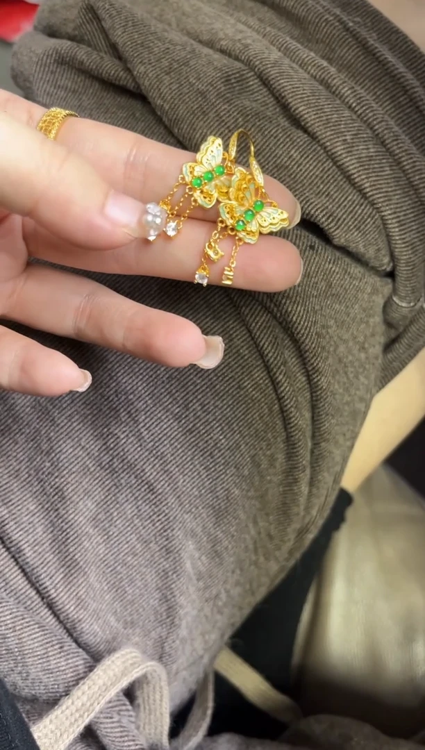 【闪购商品】翡翠耳饰银S925镶嵌0280366255