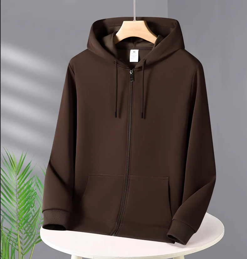 秋冬新款 男士重磅加绒连帽开衫卫衣 时尚男女同款情侣连帽外套