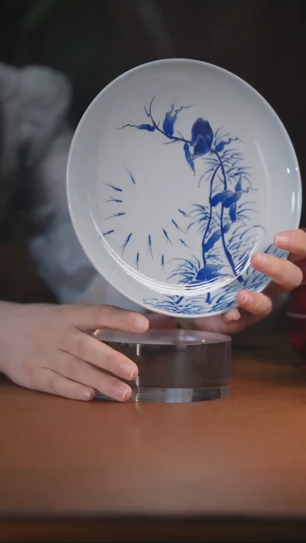 青花单翠壶承