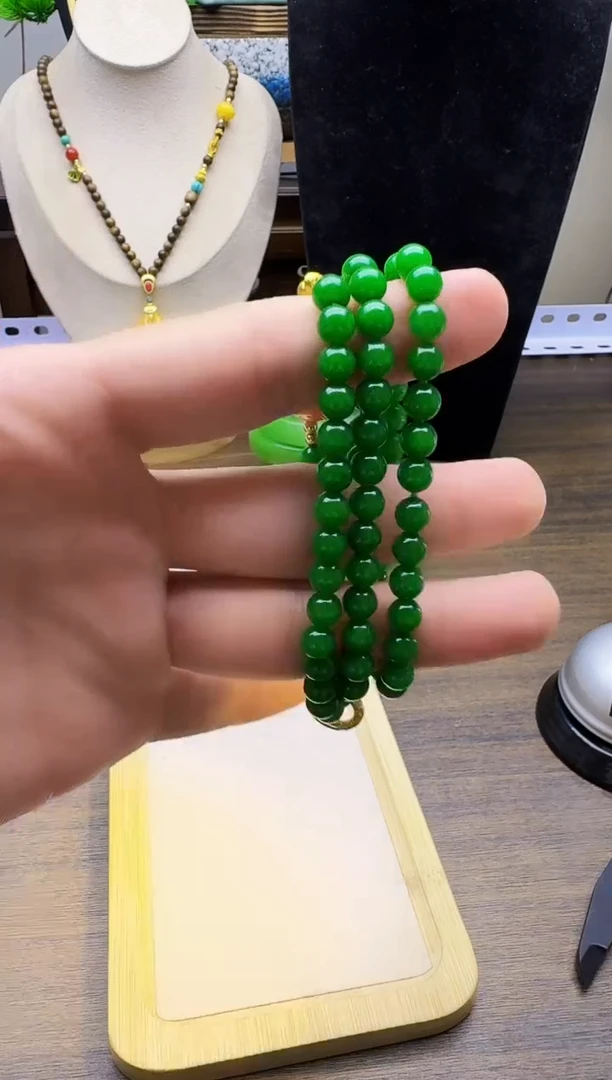 翡翠14K金镶嵌颈饰S157