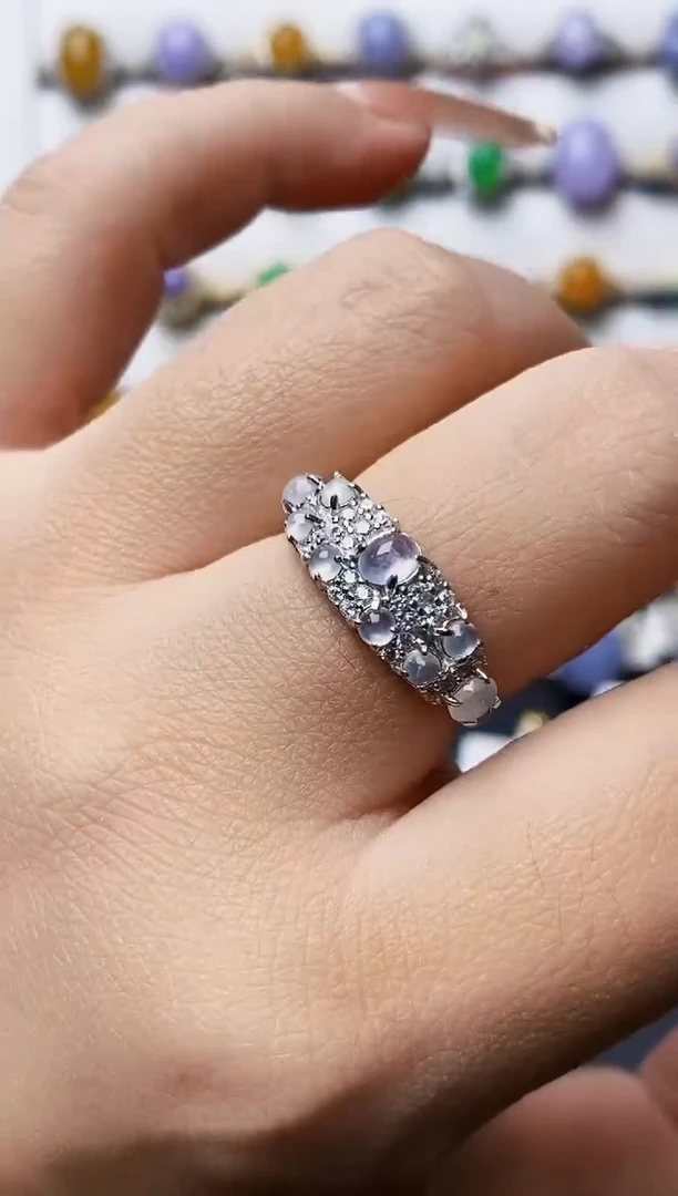 银S925镶嵌戒指翡翠1490