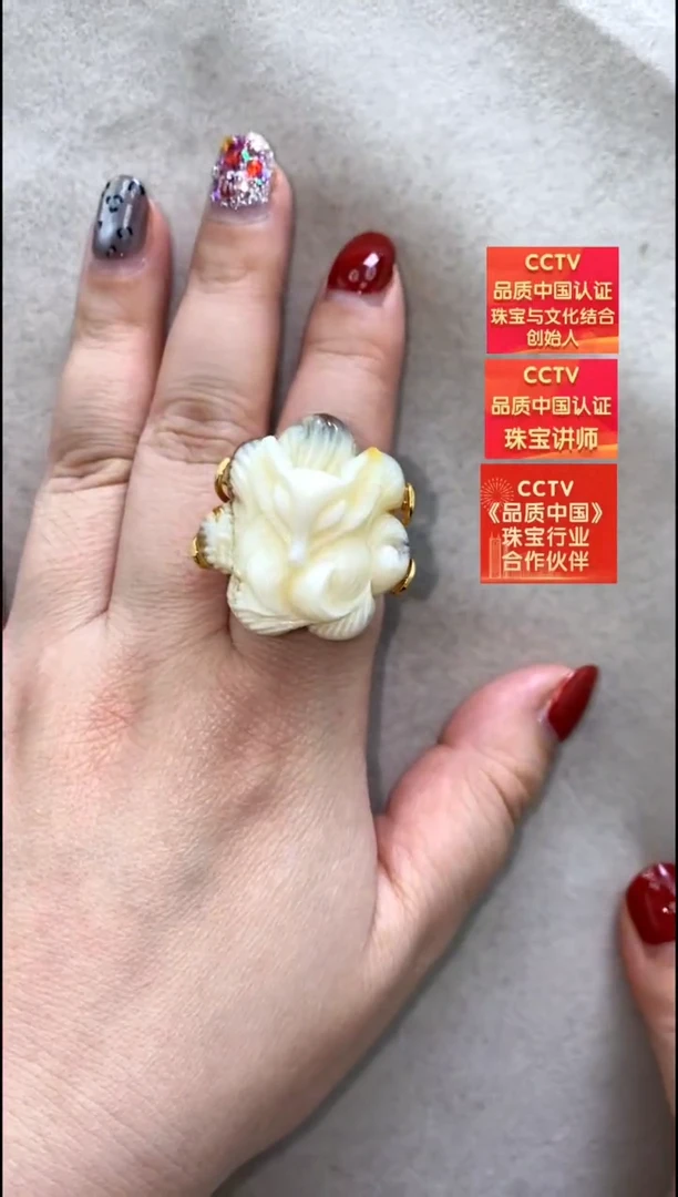 【闪购商品】琥珀戒指银S925镶嵌戒指