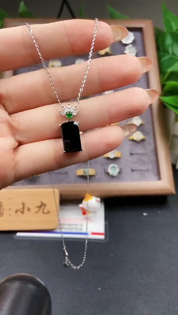 颈饰银S925镶嵌翡翠12