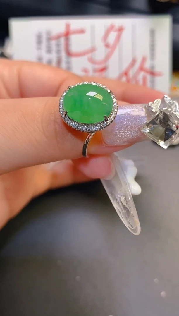 银S925镶嵌翡翠耳饰天然