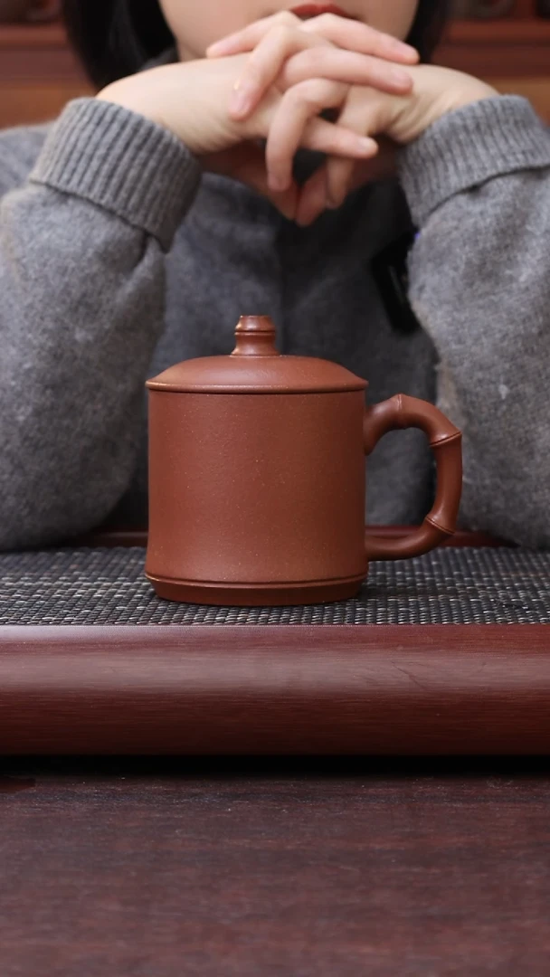 【闪购商品】紫砂茶杯底槽清竹节杯尾单微瑕原矿紫砂茶杯