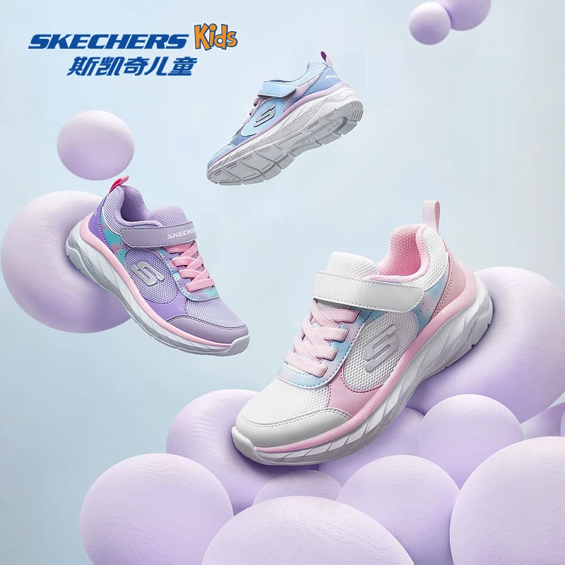 斯凯奇儿童运动鞋女童秋季新款舒适易弯折跑步休闲鞋303628L DB