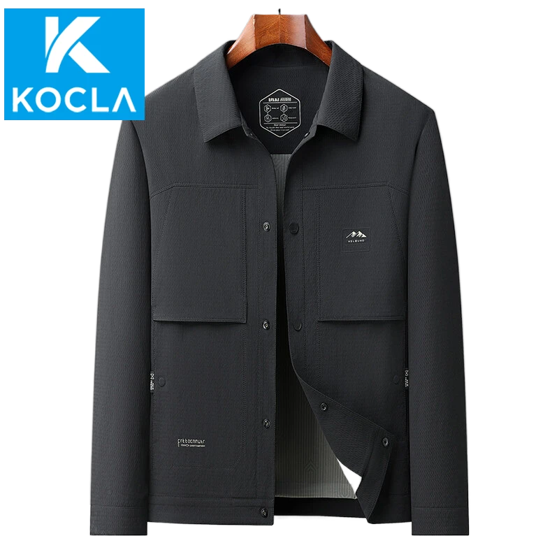 【KOCLA】春秋季薄款宽松男士中老年休闲爸爸装外套夹克衫2025年春