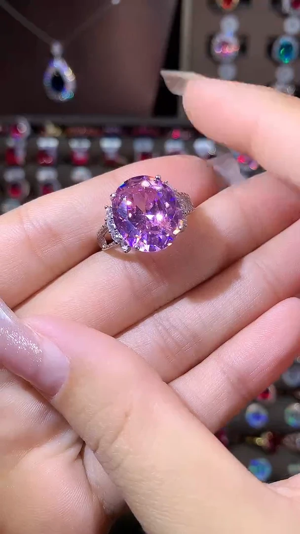 无925银粉色戒指