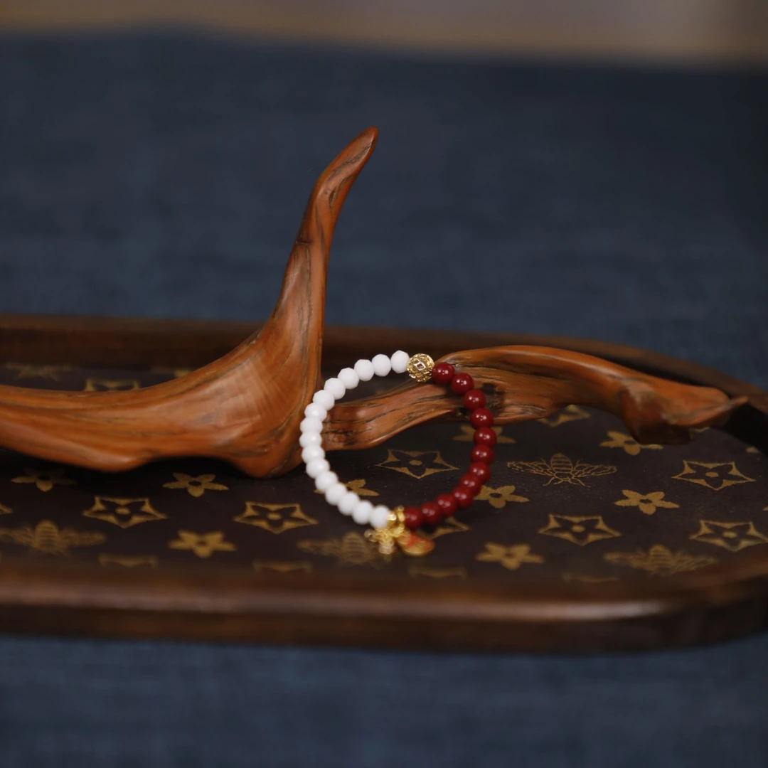 《清明如意》五台含辰砂白琉璃手串 国风轻奢礼物手串男女百搭