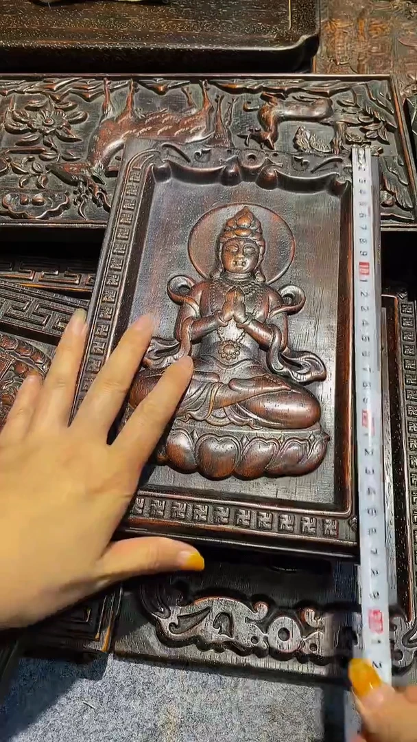 木紫檀雕刻板一物一拍