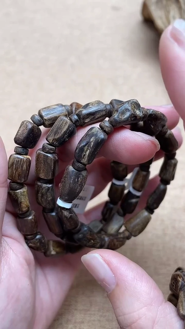 沉香手串文莱黑棋沉水随型单圈多样性发其一