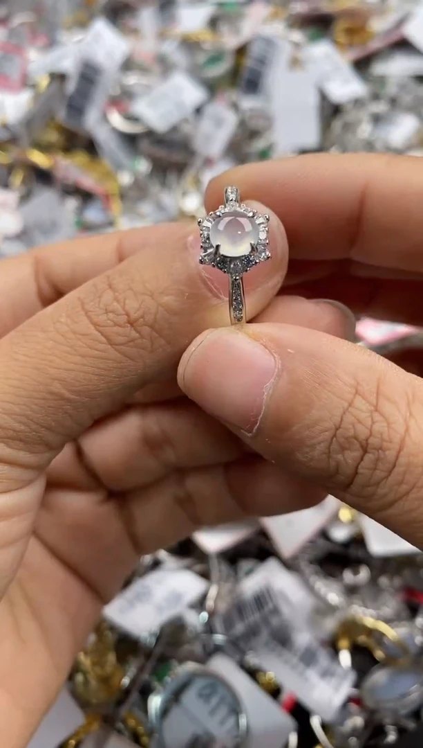 银S925镶嵌戒指翡翠333              10