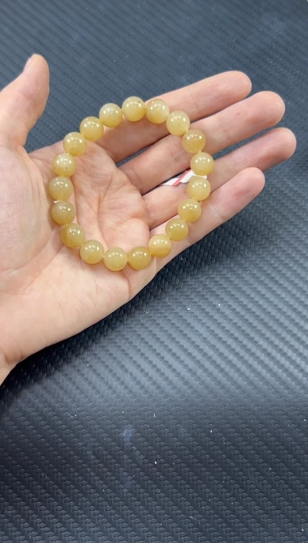 手串未镶嵌和田玉且末金山微色差卡10手串