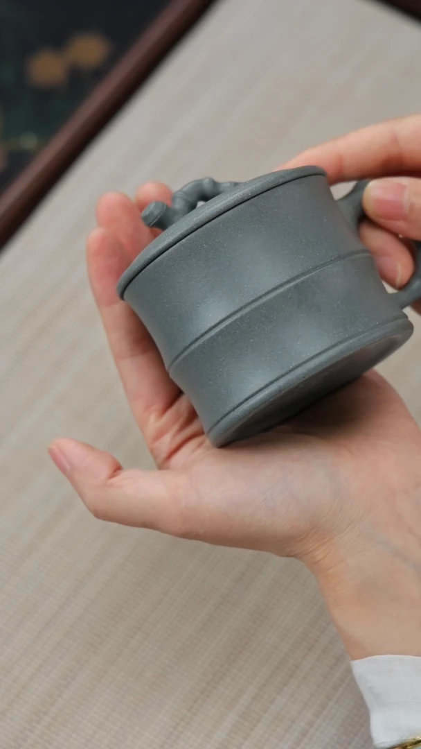 茶壶紫砂紫砂茶具青段竹节盖杯