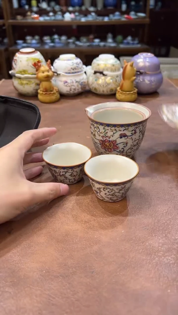 真的很便宜超好看会开片的旅行茶具