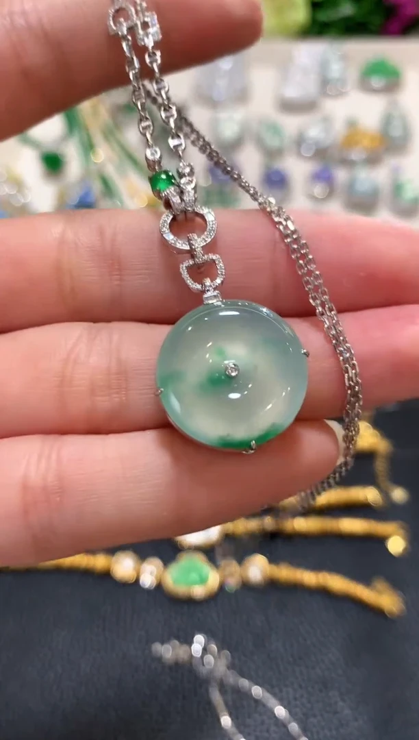 套链18K金镶嵌翡翠n36