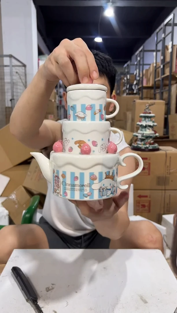 瓷片陶瓷玉桂狗蛋糕茶壶