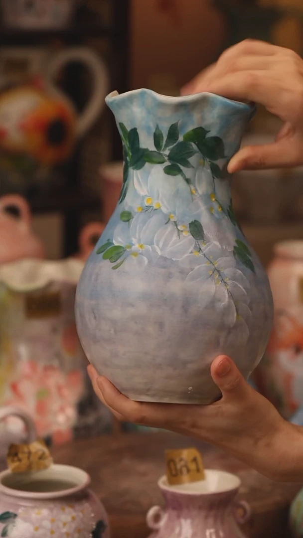 陶瓷377景德镇设计师手作花器摆件侘寂风