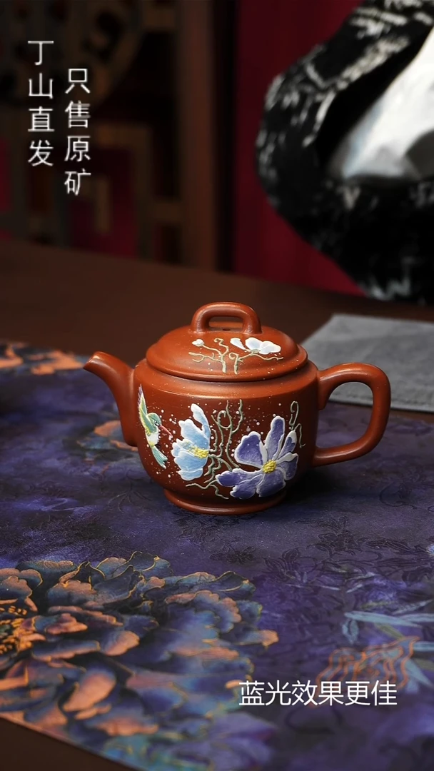 紫砂其他150ML紫色花汉瓦