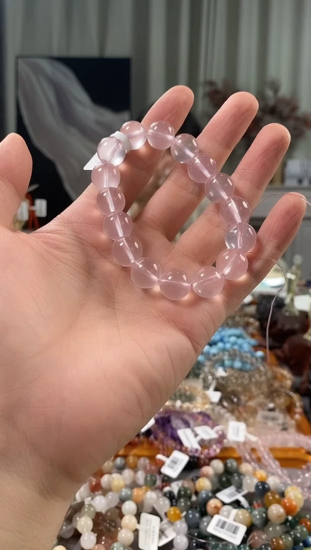 未镶嵌手链水晶粉水晶