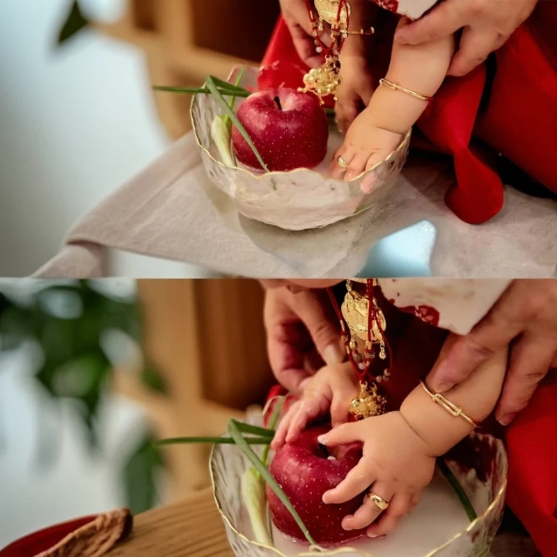 净手礼盆宝宝一周岁抓周净手盆周岁礼透明洗手盆宝宝周岁宴食福碗