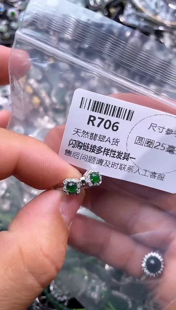 【闪购商品】翡翠颈饰未镶嵌R706耳扣