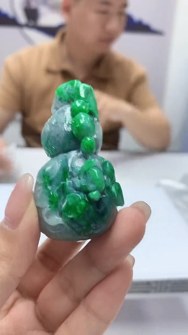 【闪购商品】定制翡翠未镶嵌4917kk-毛货挂件葫芦75