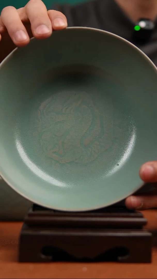 【闪购商品】瓷片仿古天青龙纹水洗微瑕