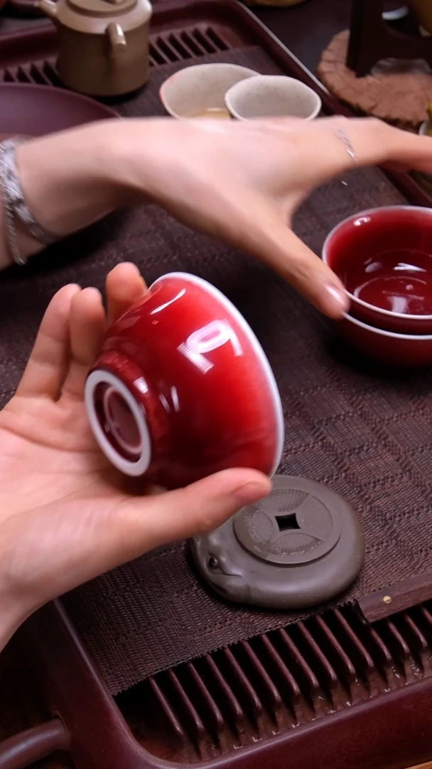 砂宴茶器《琅红瓷杯》