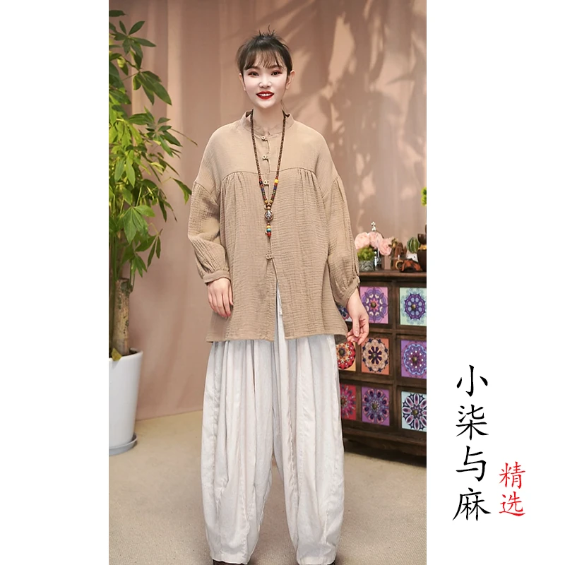 【小柒与麻】复古做旧炒色婴儿棉娃娃小衫（衣长66胸围134）