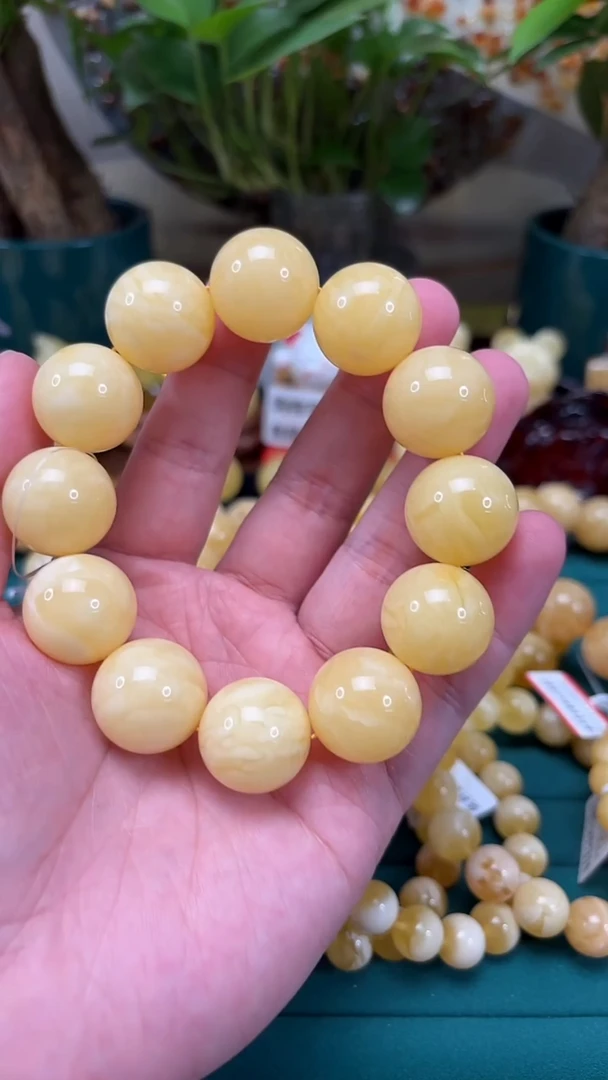 手链蜜蜡未镶嵌p67臻品白蜡虎皮单圈 57.14克 20mm