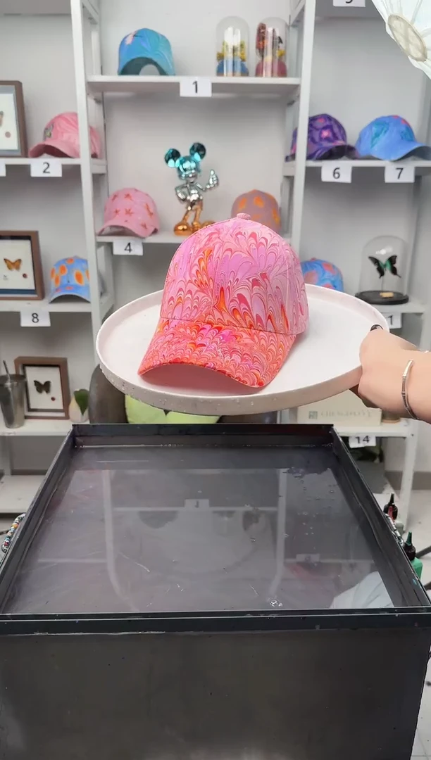 纯棉成人款凤尾纹水拓帽