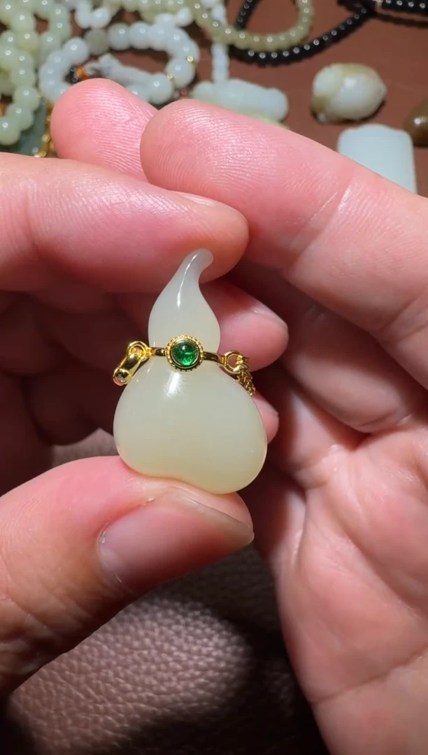 银S925镶嵌和田玉挂件和田玉