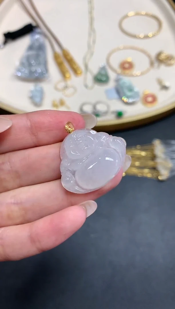 【闪购商品】翡翠吊坠(不含链)18K金镶嵌A901|390