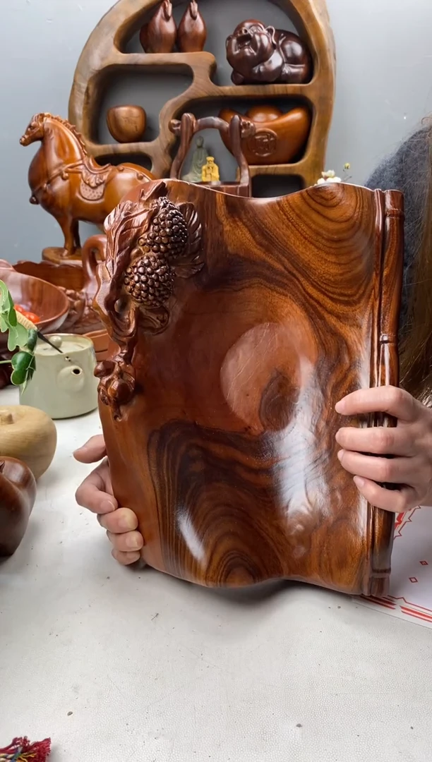 香樟木A20一本万利果盆/尺寸18*18*8