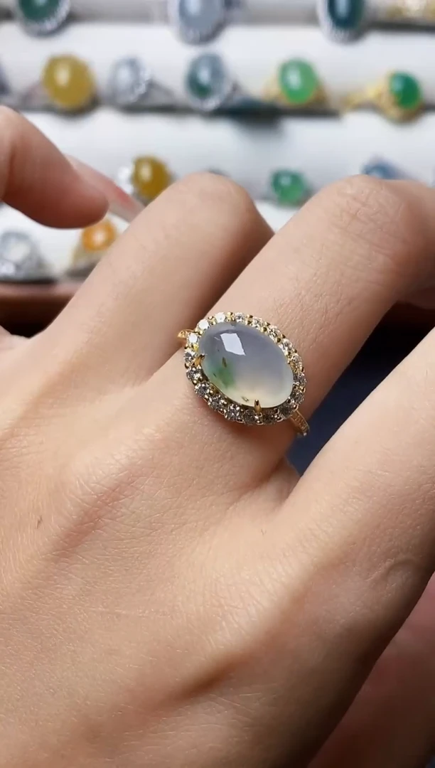 银S925镶嵌戒指翡翠3059