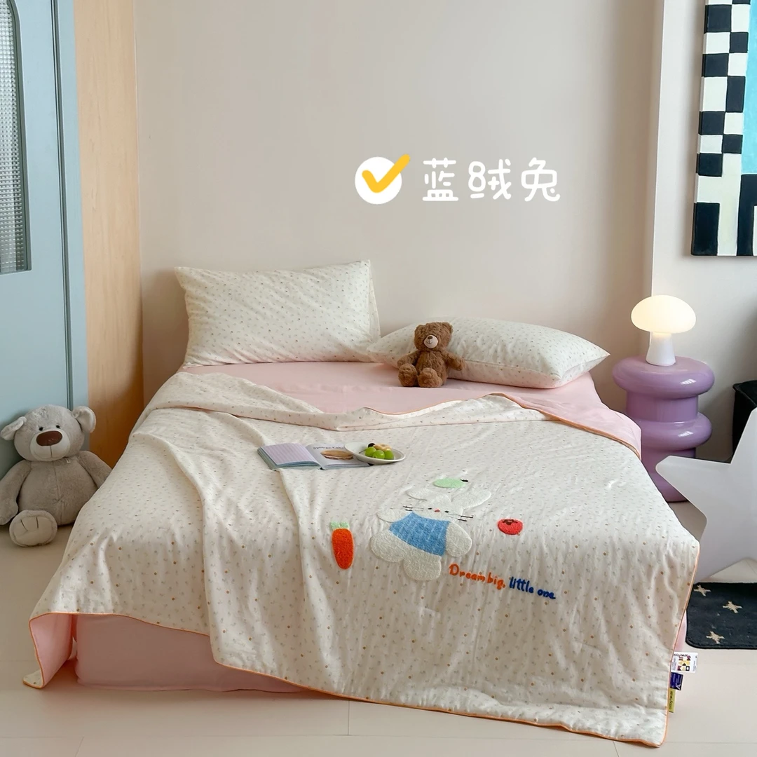 BABY HOUSE实体￨全棉双层纱毛巾绣系列四季被