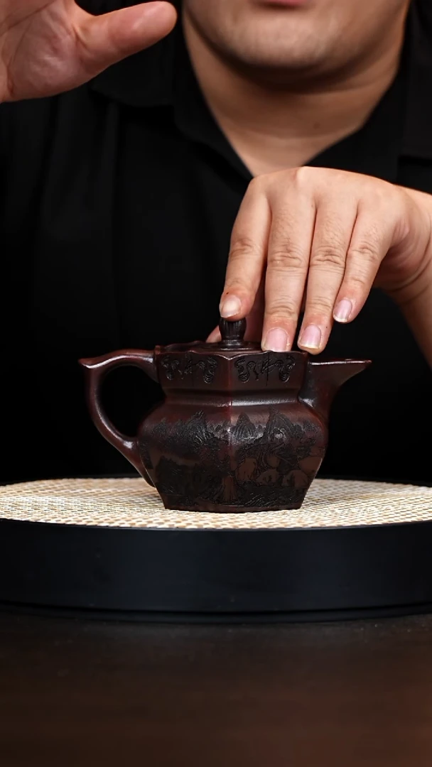 茶壶紫砂僧帽 铁血红砂 八仙