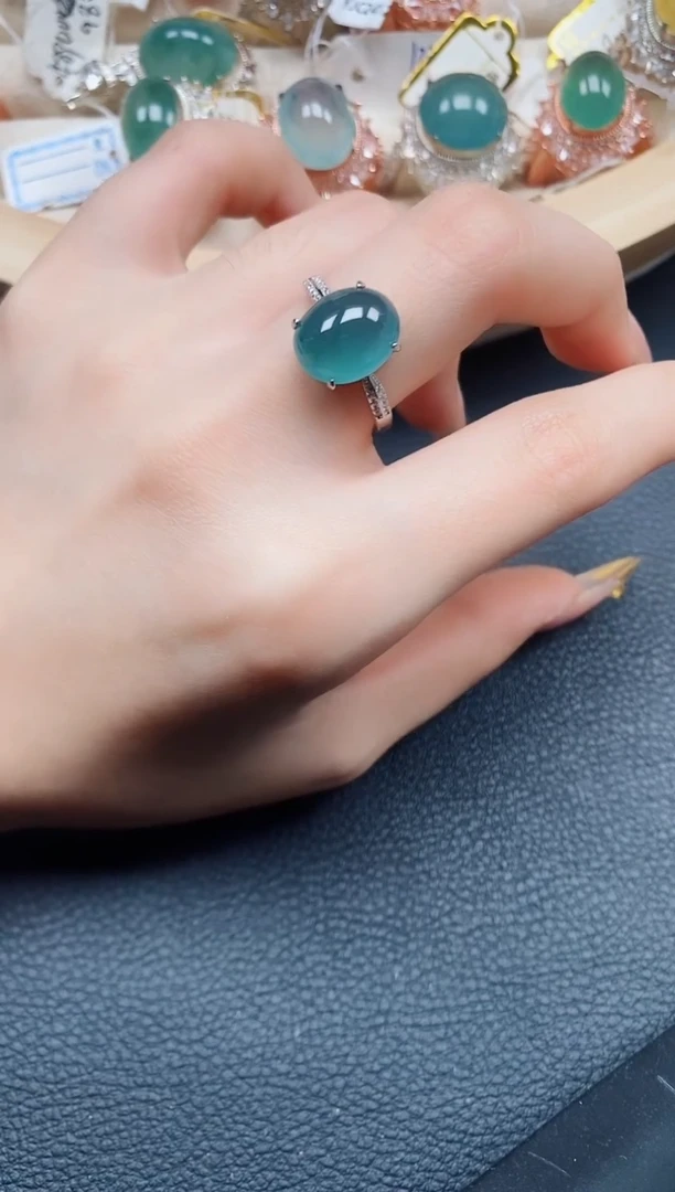 【闪购商品】翡翠戒指银S925镶嵌翡翠