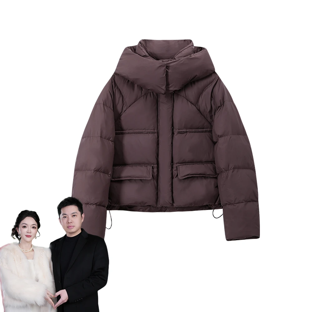 新款时尚连帽休闲羽绒服25626