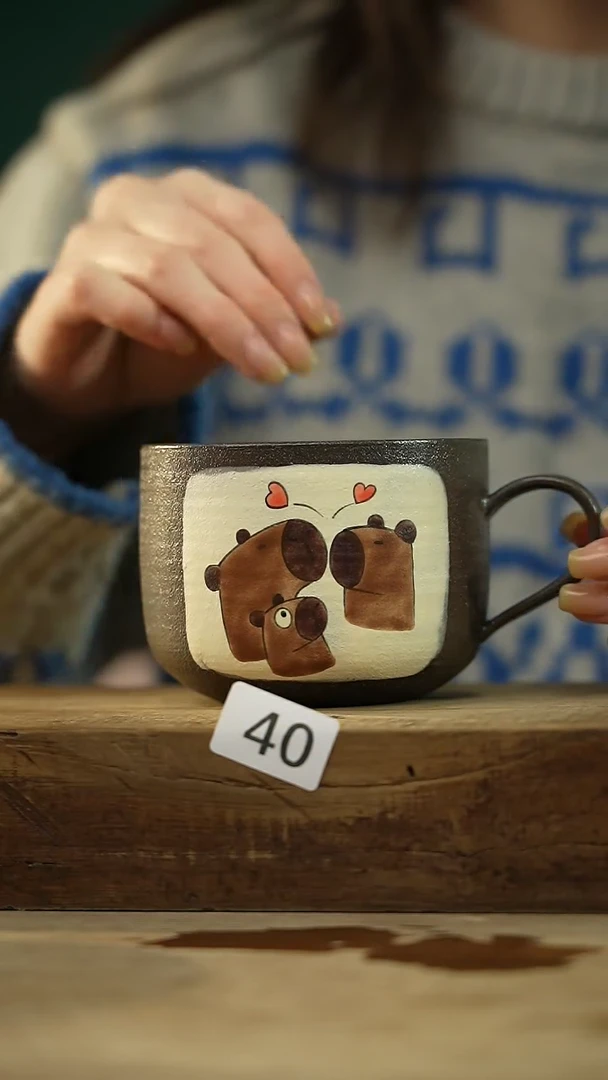 【闪购商品】瓷片喵喵设计师款卡皮巴拉/咖啡杯