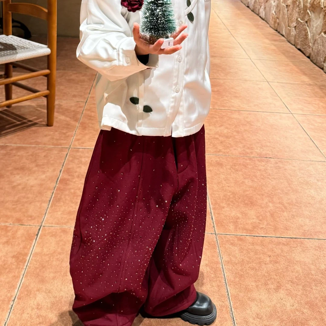 【琨萱】“爆闪闪”2025男童冬款加绒TR斜纹弯刀西装裤 WI67K177