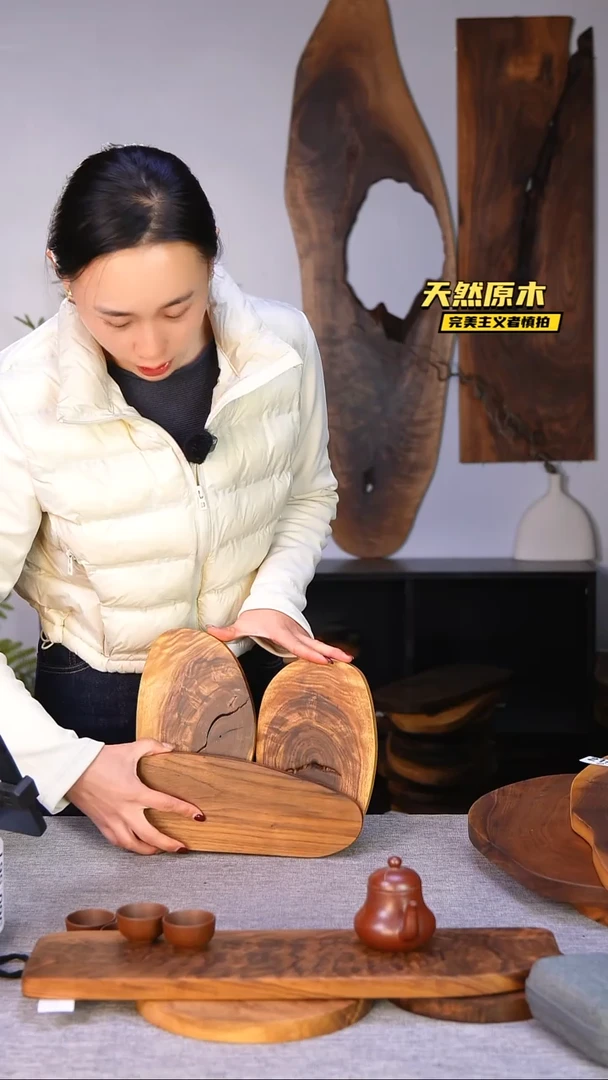 木北美黑胡桃原木.干裂疤结不属于商品质量问题完美主义者慎拍