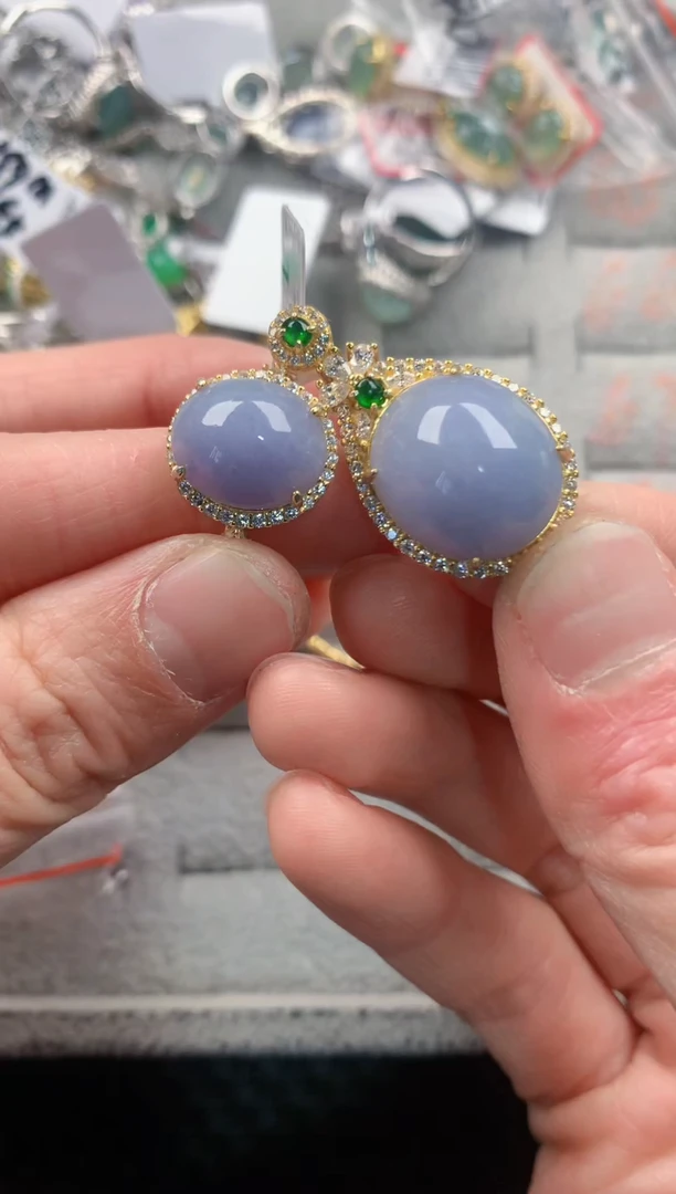 银S925镶嵌戒指翡翠333  7