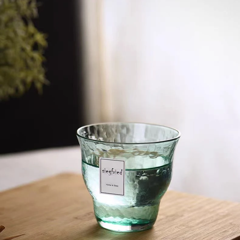 惊喜家2只无手柄无盖款冷纹玻璃杯泡茶无手柄款纯色INS风