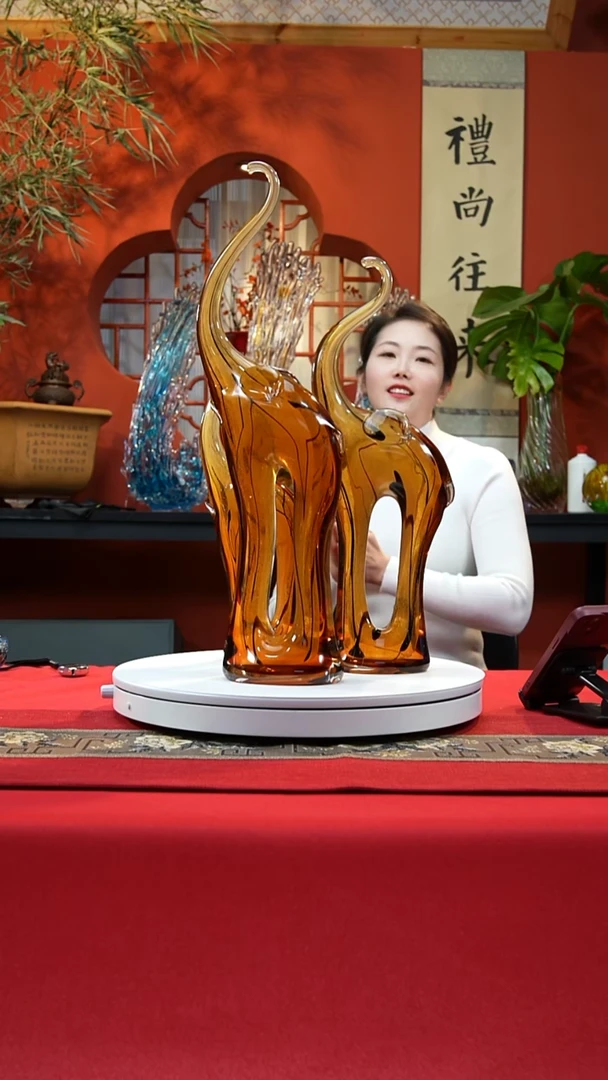 手工艺品琉璃三只大象