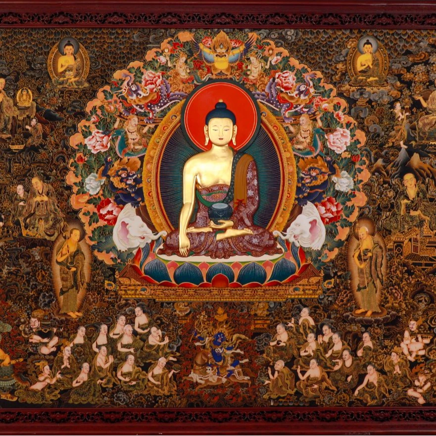 掐丝珐琅彩唐卡纯手工壁画景泰蓝祝福礼品