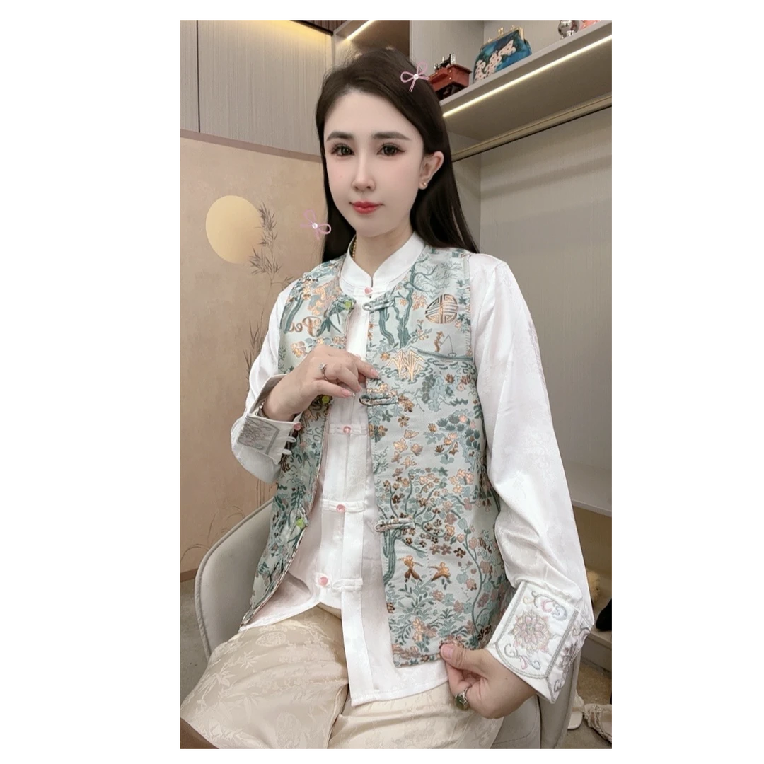 扶摇.马夹提花春季立领气质时尚唐装女短款透气女装新中式