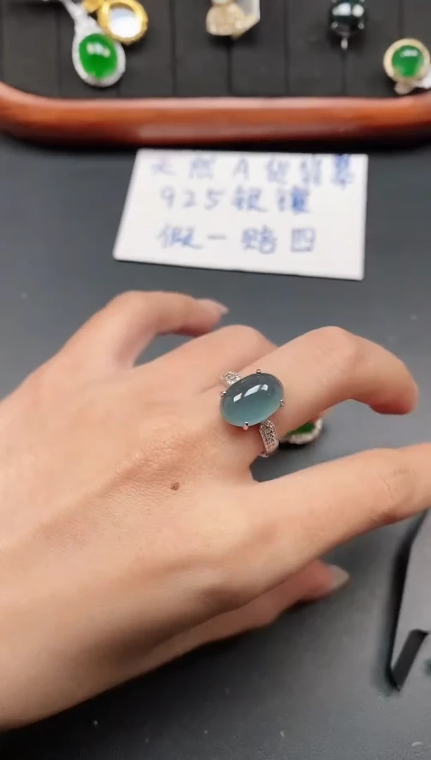 银S925镶嵌戒指翡翠111111