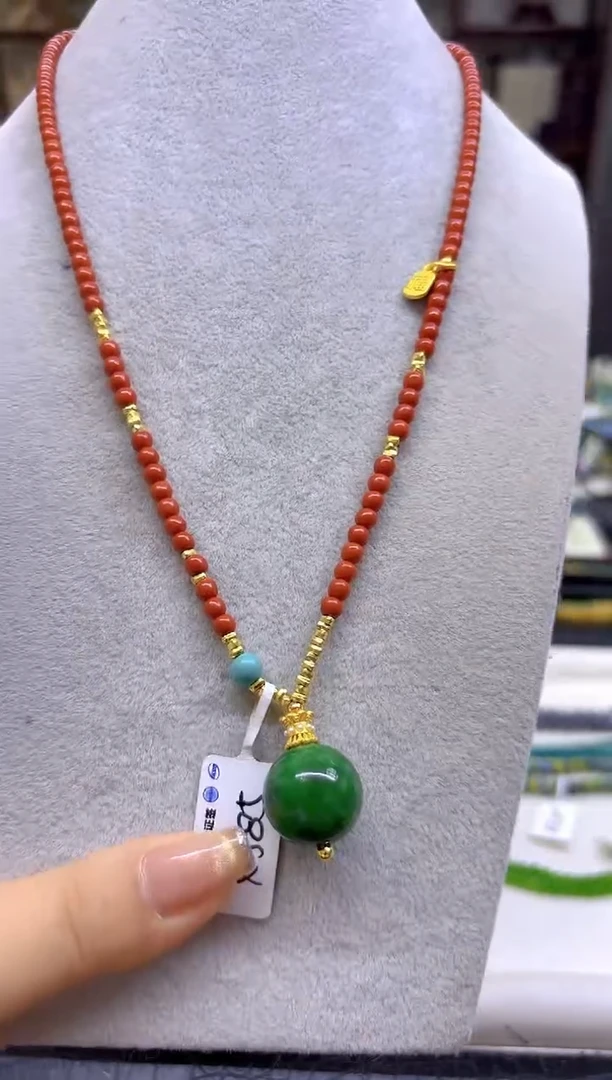南红玛瑙未镶嵌项链DIY款X585
